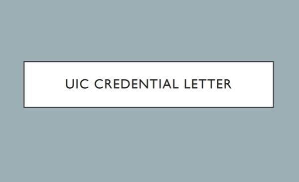 first slide of webinar with words UIC credential letter